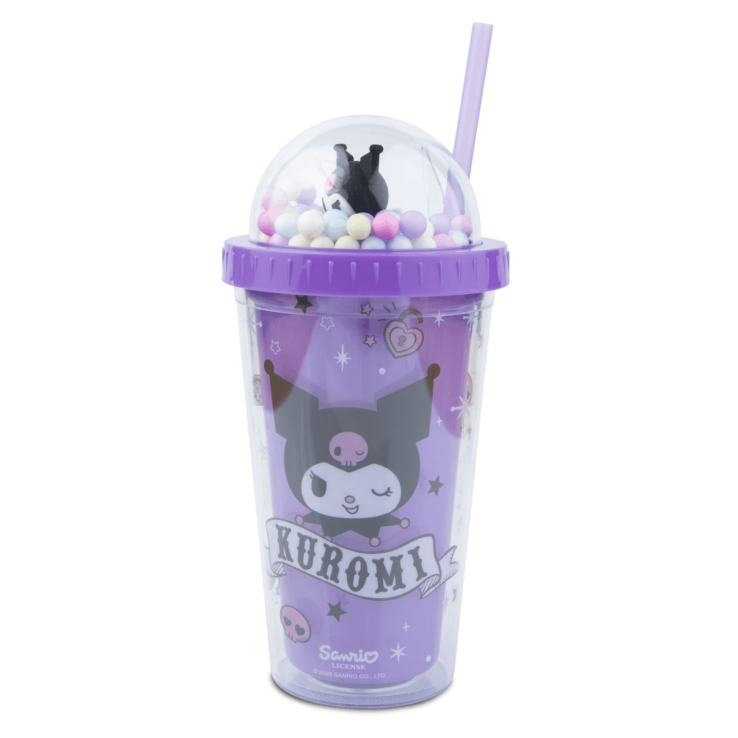 CoolPack Kuromi Trinkbecher mit Deckel & Strohhalm – Becher mit Bällebad-Figur
