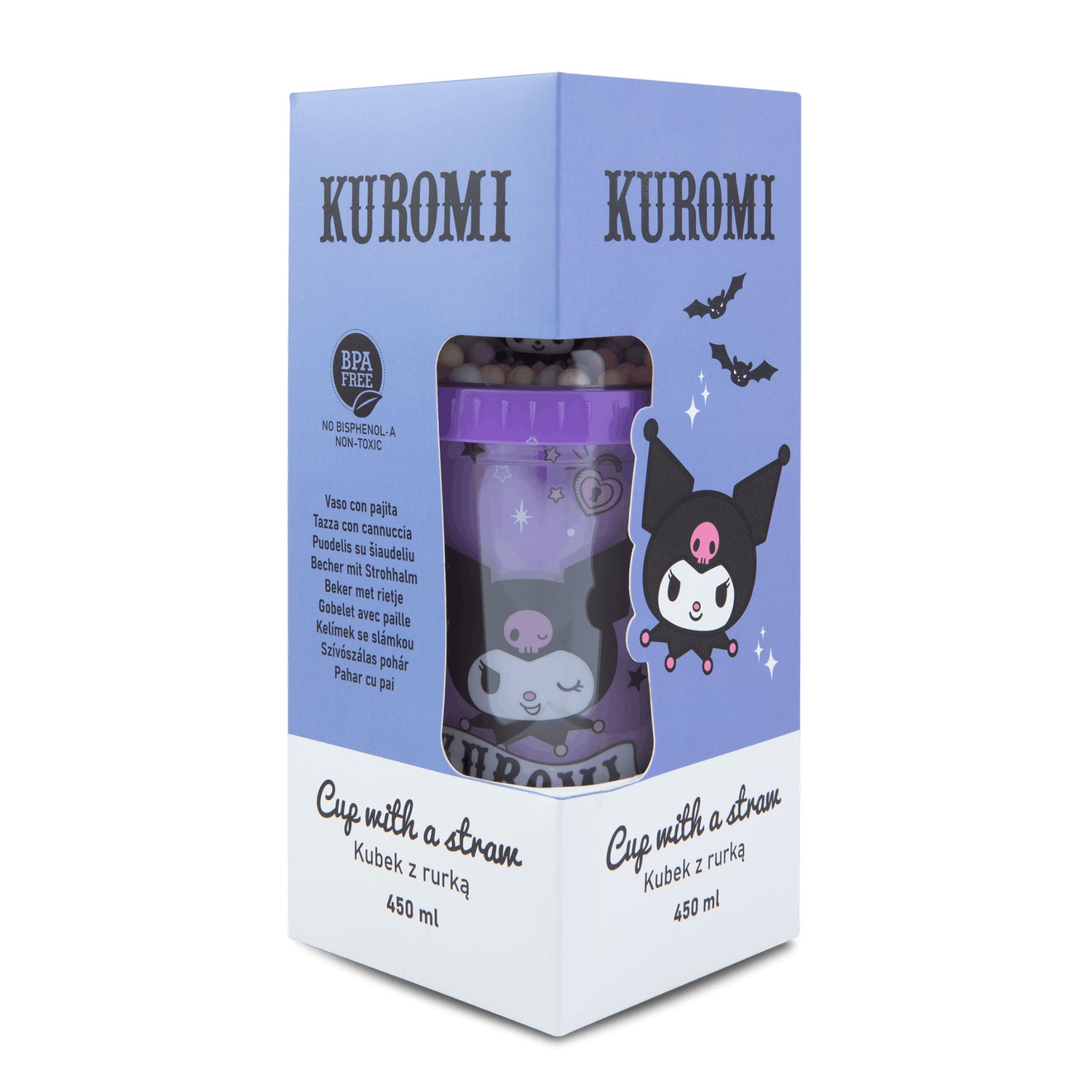 CoolPack Kuromi Trinkbecher mit Deckel & Strohhalm – Becher mit Bällebad-Figur